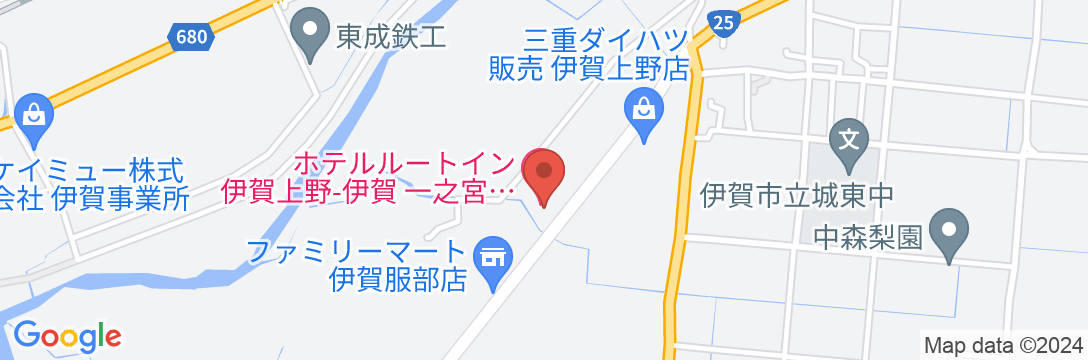 ホテルルートイン伊賀上野-伊賀一之宮インター-の地図