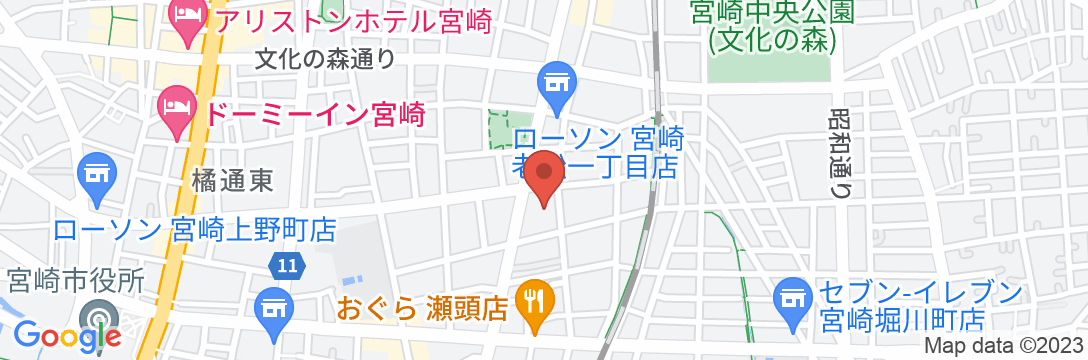 ビジネス宮崎ロイヤルホテルの地図