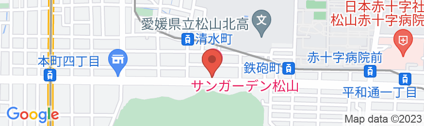 ホテルサンガーデン松山(BBHホテルグループ)の地図
