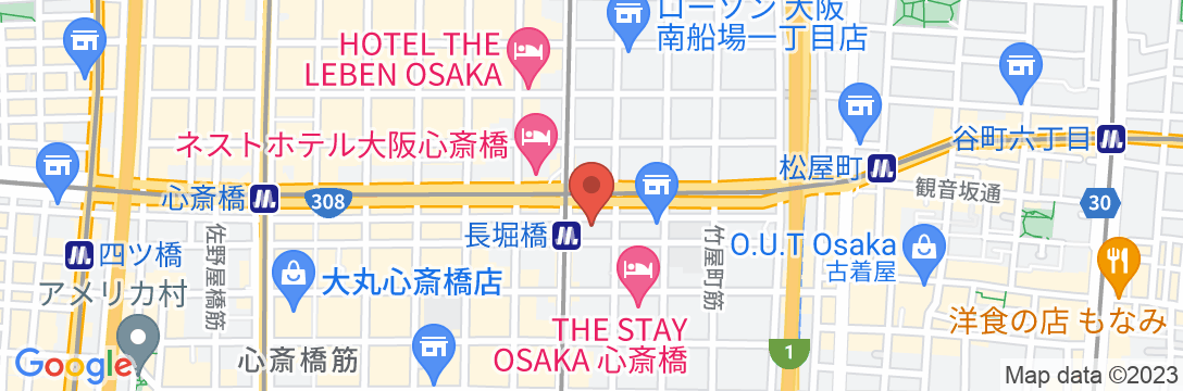 アークホテル大阪心斎橋 -ルートインホテルズ-の地図