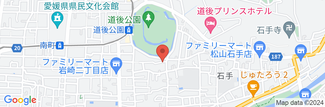 松山・道後温泉 KKR道後ゆづき(国家公務員共済組合連合会道後保養所)の地図