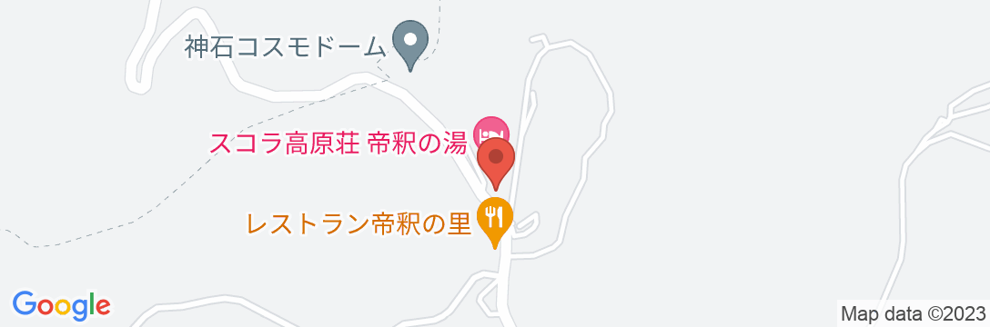 帝釈峡スコラ高原荘の地図