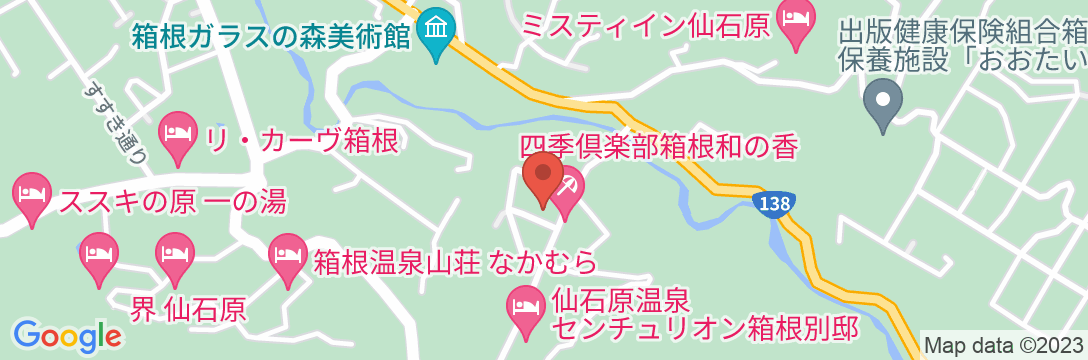 箱根仙石原虎乃湯の地図