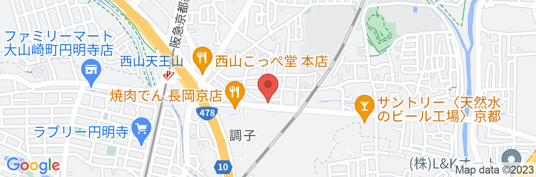 竹葉庵(旧京都ゲストイン長岡京)の地図