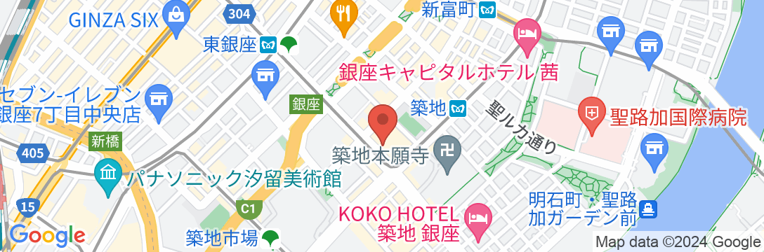京急EXイン 東銀座の地図