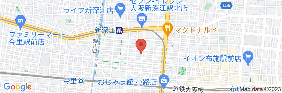 サンタナゲストハウス大阪の地図