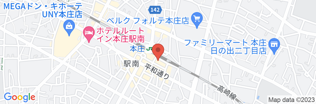 埼玉グランドホテル本庄の地図