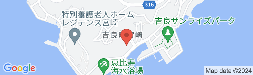 吉良温泉 民宿 オサキの地図