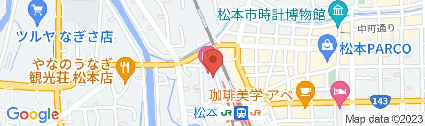 松本駅に一番近いシティーホテル ホテル モンターニュ松本の地図