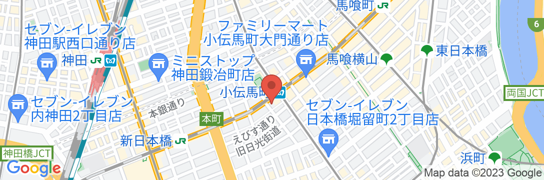 伝馬の湯 ドーミーインPREMIUM東京小伝馬町(ドーミーイン・御宿野乃 ホテルズグループ)の地図