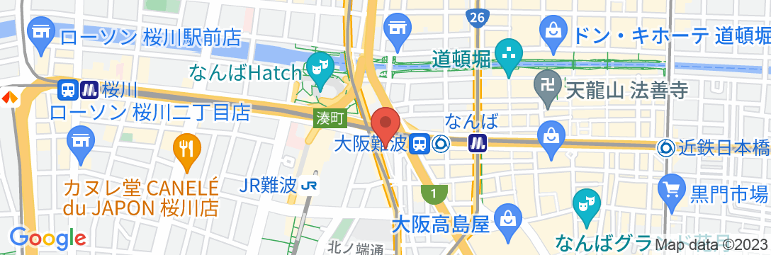 HOTEL KANADE【大阪難波駅すぐ】の地図