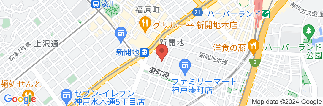 ホテルサンルートソプラ神戸アネッサの地図