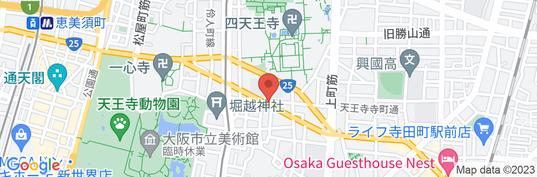 天王寺クリスタルホテルの地図
