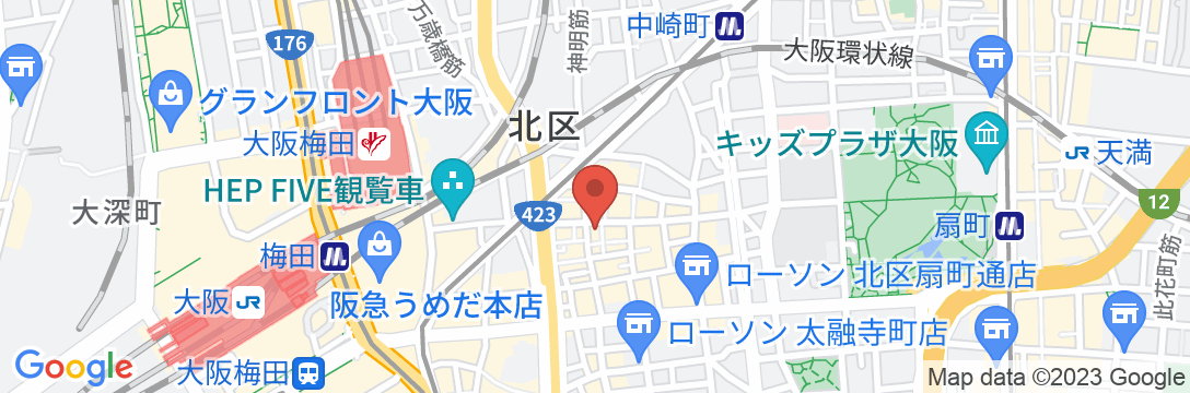 ホテルリブマックス梅田堂山の地図