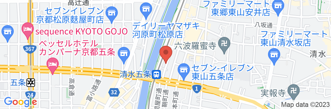 京の片泊まり 新道あやめ庵の地図