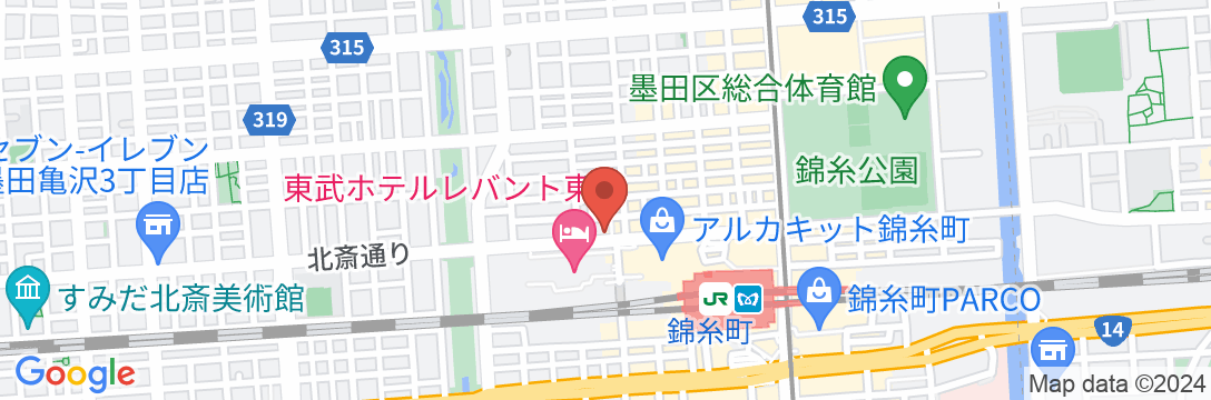 スーパーホテル東京・錦糸町駅前 男女別人工炭酸 北斎の湯の地図