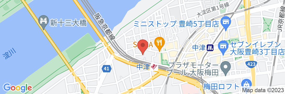 ホテルリブマックス梅田中津の地図
