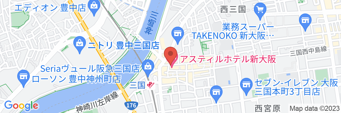 アスティルホテル新大阪 プレシャスの地図