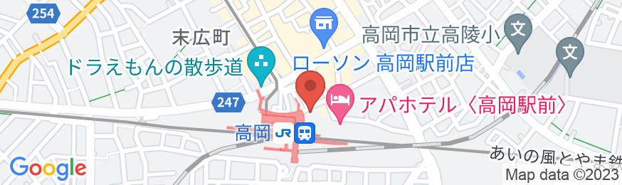 ホテルアルファーワン高岡駅前の地図