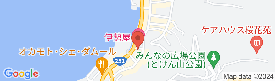 小浜温泉 海を見渡す個室露天の宿 伊勢屋の地図