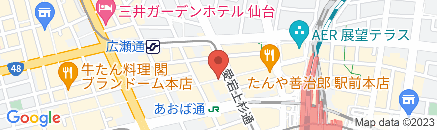 駅前人工温泉 とぽす 仙台駅西口の地図