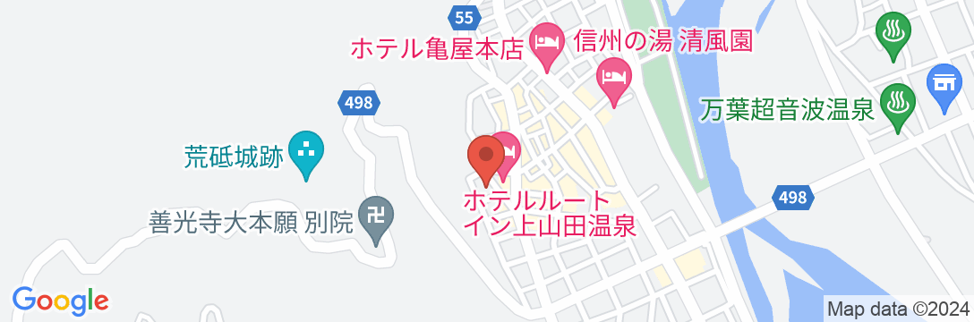 戸倉上山田温泉 ホテル晴山の地図