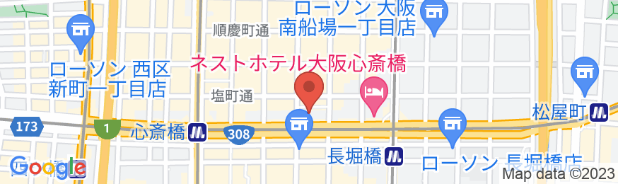 ベッセルイン心斎橋(本町・道頓堀)の地図