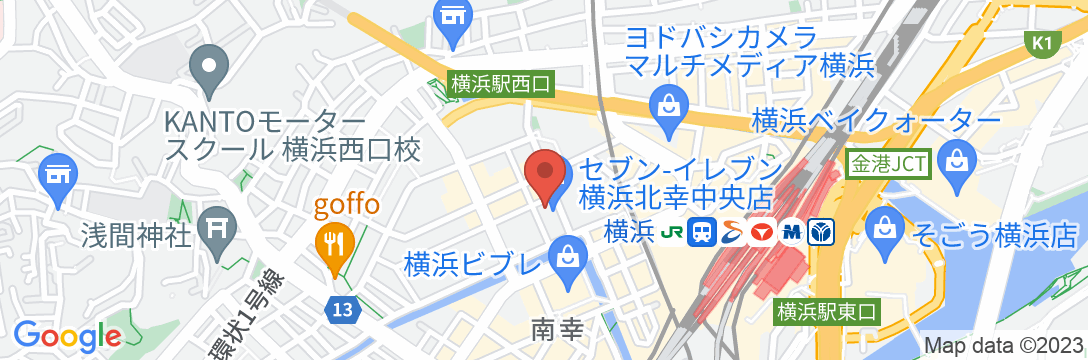 カプセルプラス横浜 サウナ&カプセルの地図