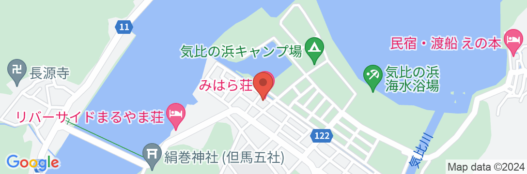 日和山海岸・気比の浜 海辺の宿 みはら荘の地図