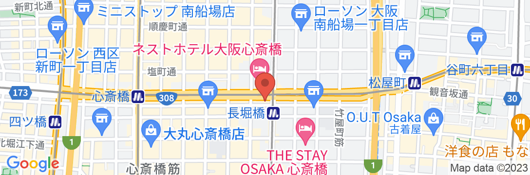 SARASA HOTEL心斎橋(サラサ ホテル心斎橋)の地図