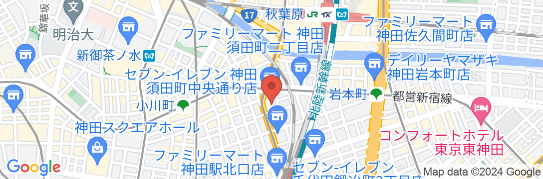 明神の湯ドーミーインPREMIUM神田(ドーミーイン・御宿野乃 ホテルズグループ)の地図