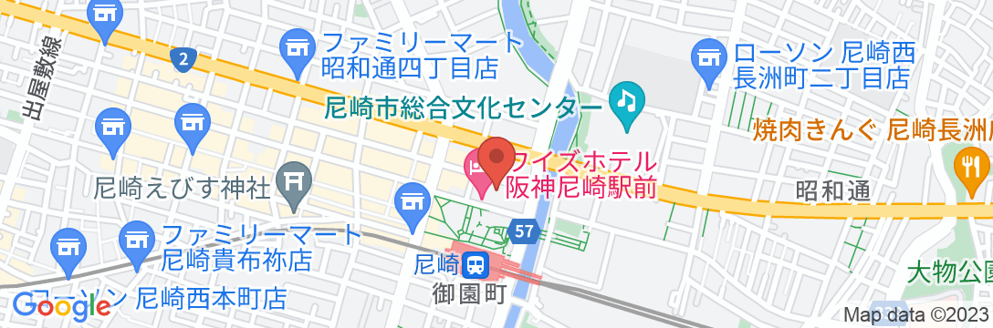 ワイズホテル 阪神尼崎駅前の地図
