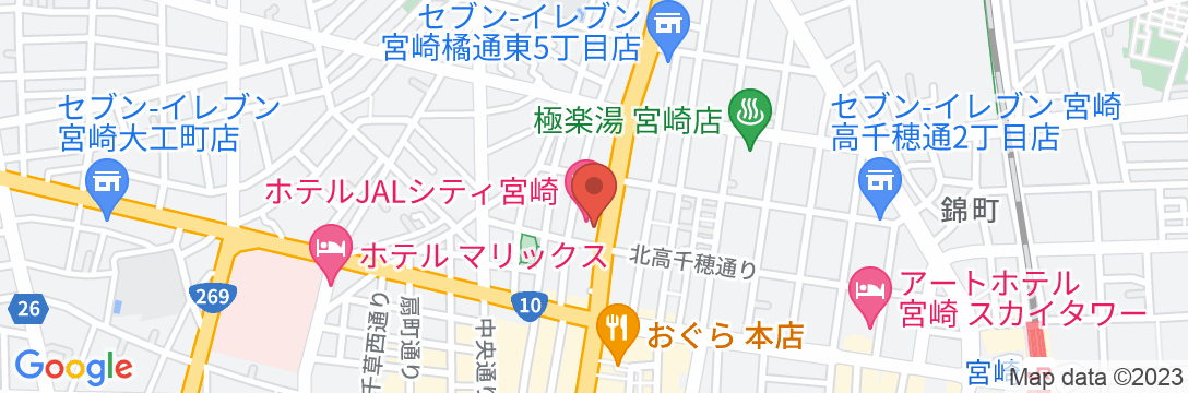 ホテルJALシティ宮崎の地図