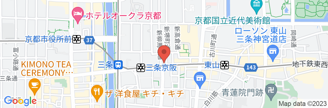 ゴザンホテル&サービスアパートメント東山三条の地図