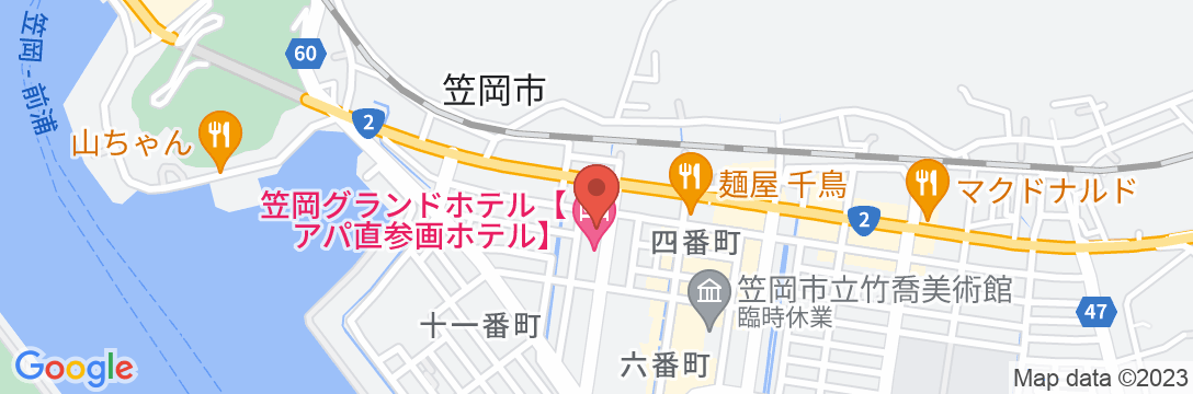 笠岡グランドホテルの地図