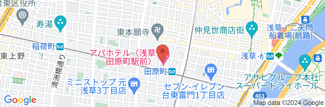 アパホテル〈浅草 田原町駅前〉の地図