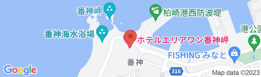ホテルエリアワン番神岬(ホテルエリアワングループ)の地図