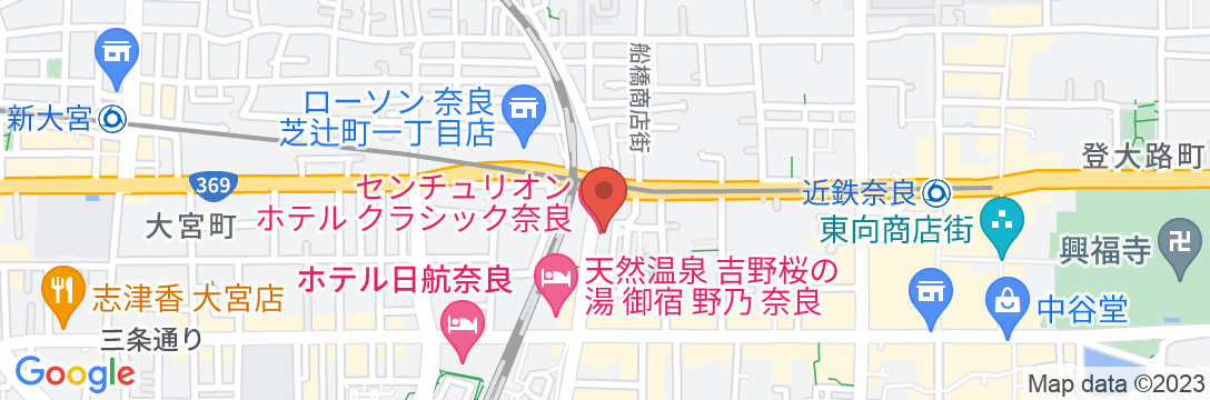センチュリオンホテルクラシック奈良の地図
