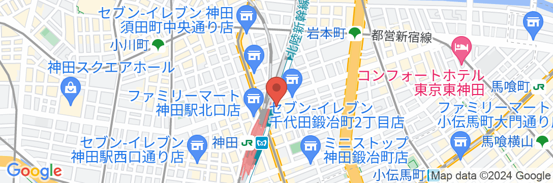 ナインアワーズウーマン神田の地図