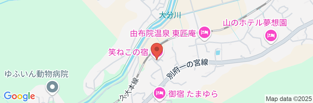 ゆふいん 笑ねこの宿の地図