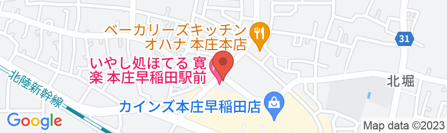 いやし処ほてる寛楽 本庄早稲田駅前の地図