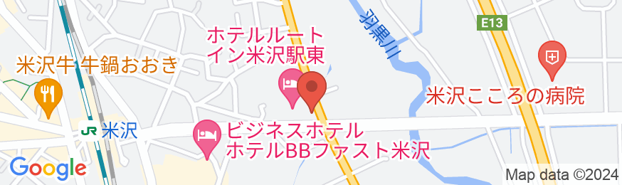 ホテルルートイン米沢駅東の地図