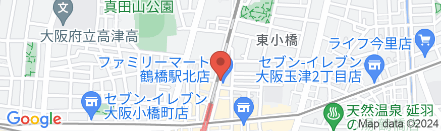bnb+ Osaka Tsuruhashiの地図