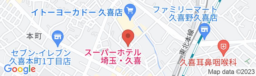 天然温泉 提燈の湯 スーパーホテル埼玉・久喜の地図