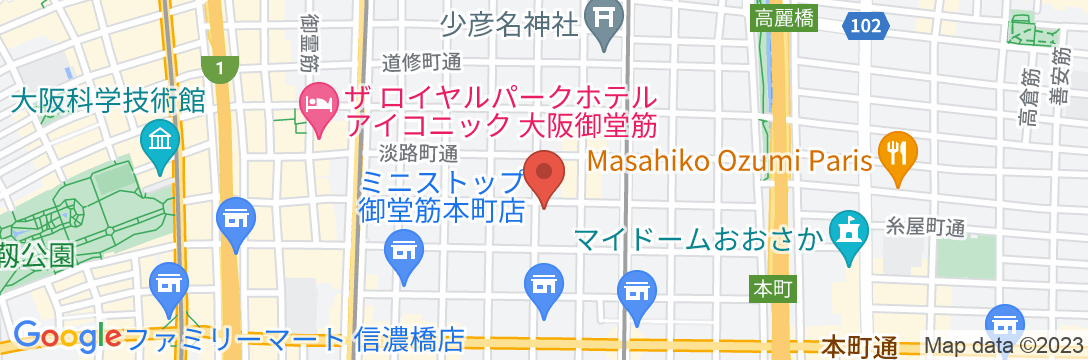 アパホテル〈御堂筋本町駅東〉(全室禁煙)の地図