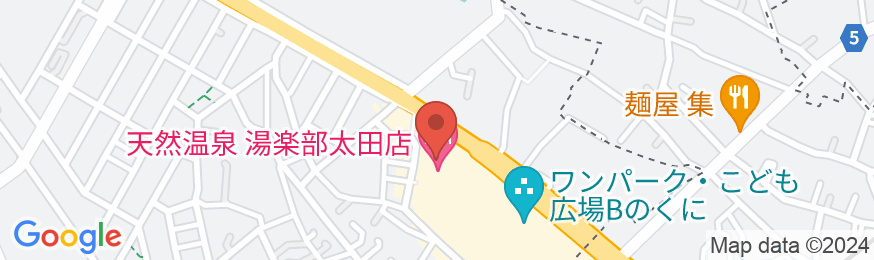 天然温泉 湯楽部 太田店の地図