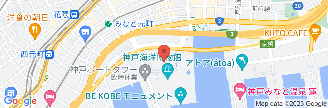 ホテルオークラ神戸の地図
