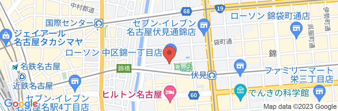 ランプライトブックスホテル名古屋の地図