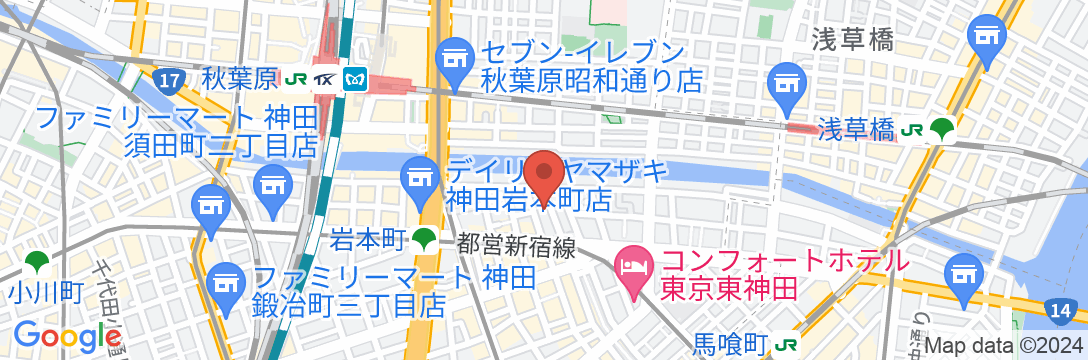 bnb+ Akihabara 秋葉原店 (女性専用ホステル)の地図