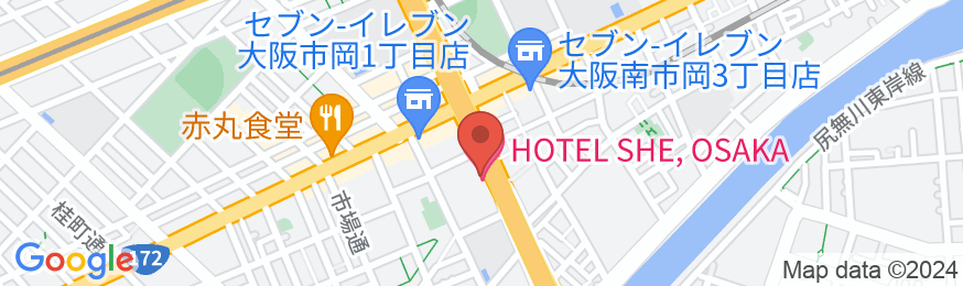 HOTEL SHE,OSAKAの地図